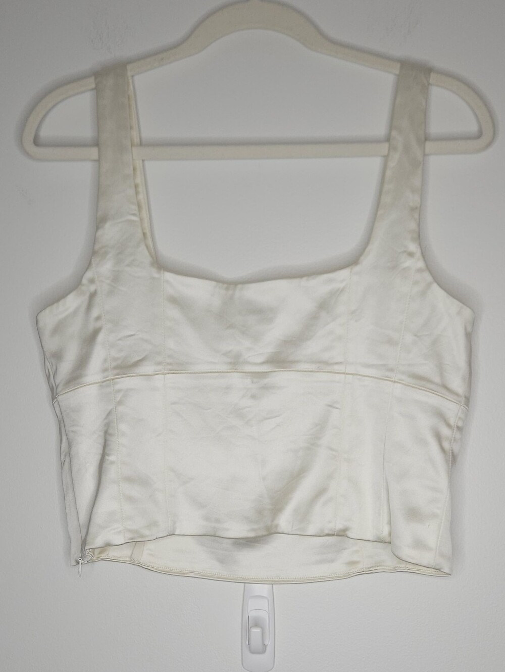 Anthropologie Wilfred Artizia Cream Satin Slip Top - Picture 8 of 8